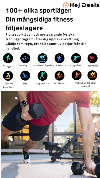 AI Medicinsk Diagnos Smartklocka - 2024 Ny klocka för blodlipider, urinsyra och blodsocker - EKG+PPG Fitness Tracker.