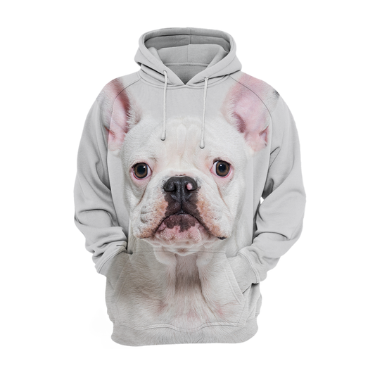 Unisex Hundhoodie | Fransk Bulldog Vit