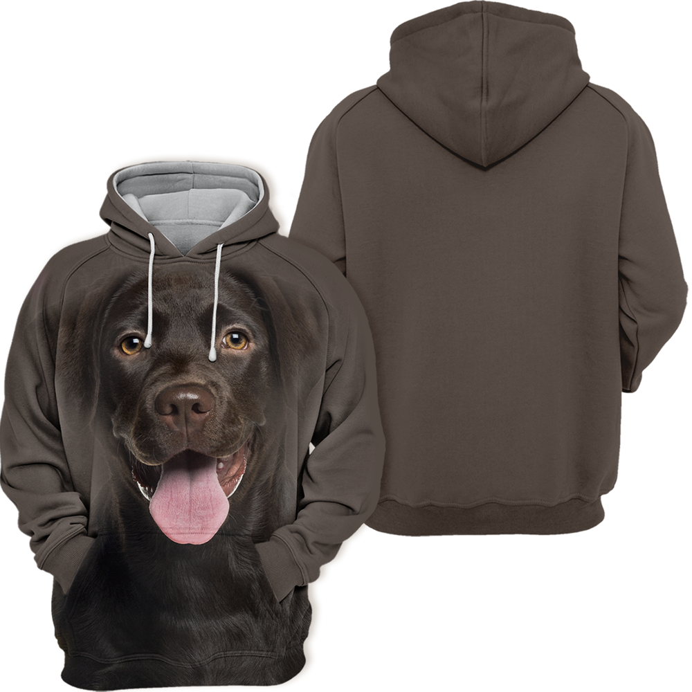 Unisex Hundhoodie | Labrador Svart Laugh