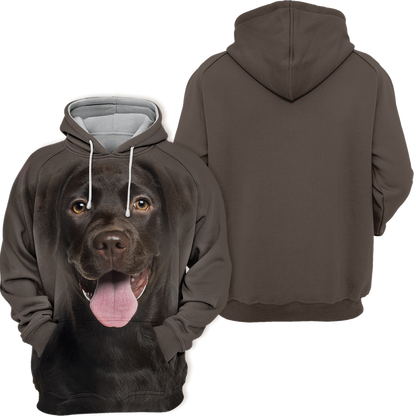 Unisex Hundhoodie | Labrador Svart Laugh