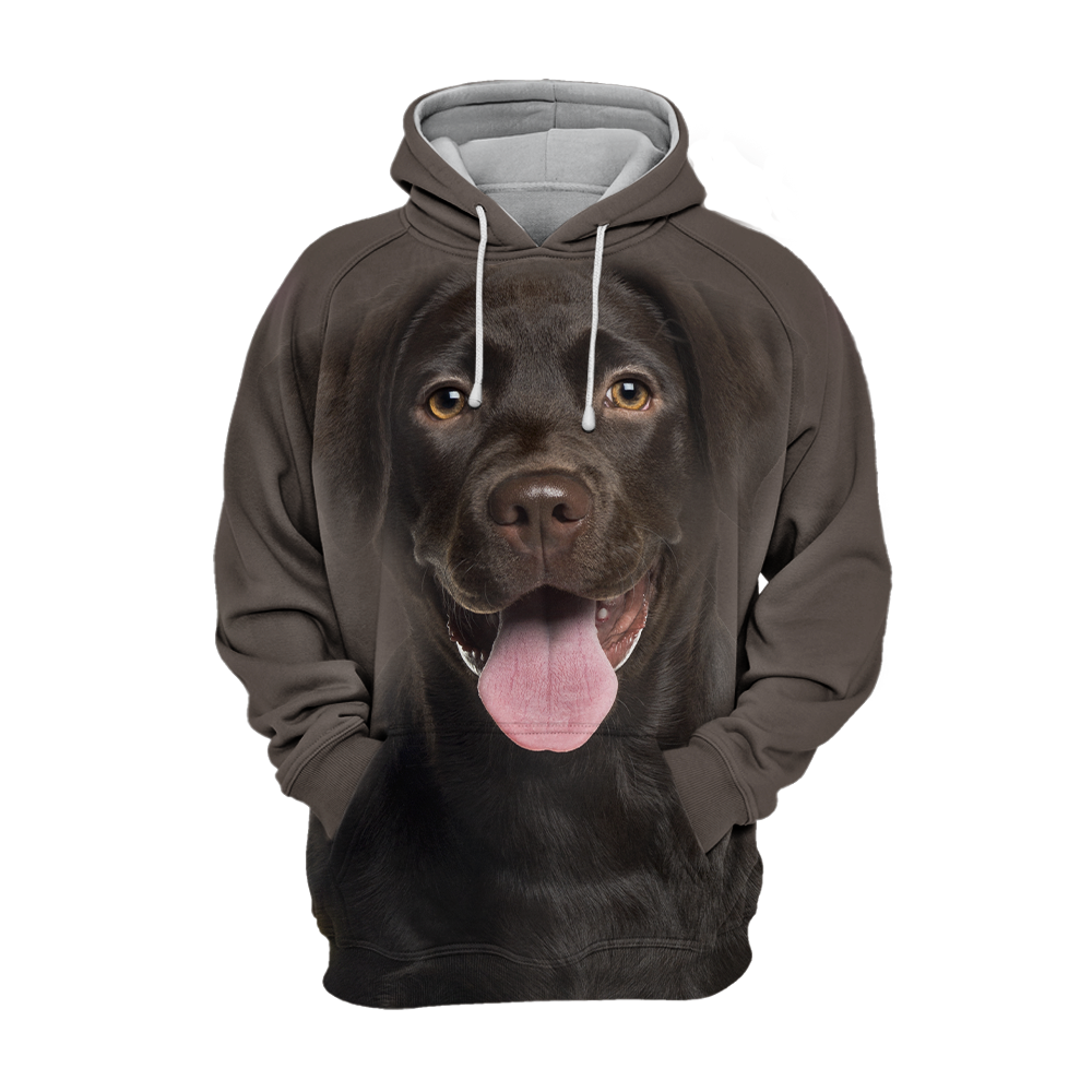 Unisex Hundhoodie | Labrador Svart Laugh