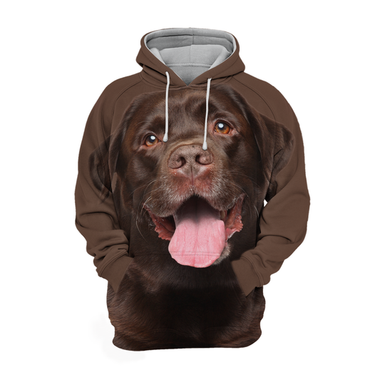 Unisex Hundhoodie | Labrador Chocolate Happy