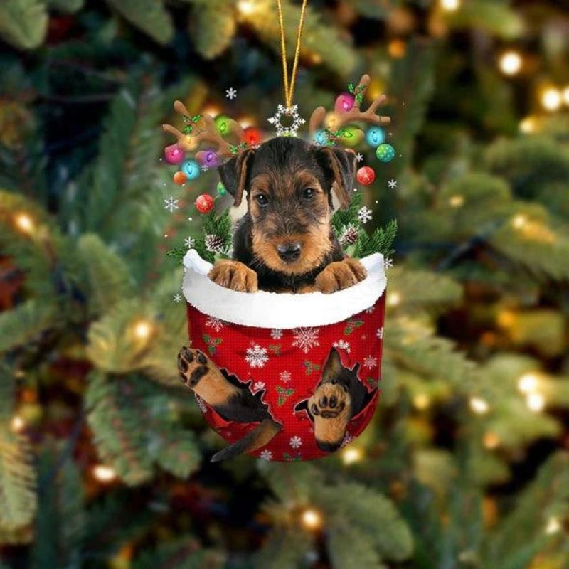 Airedale Terrier i Snöficka Ornament