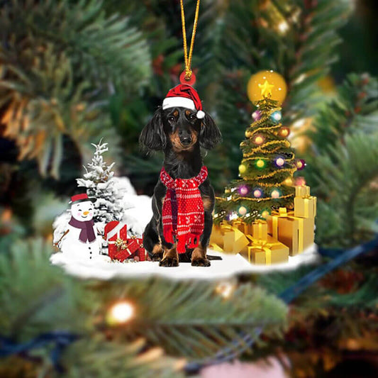 Dachshund Tax Snögubbe Julprydnad