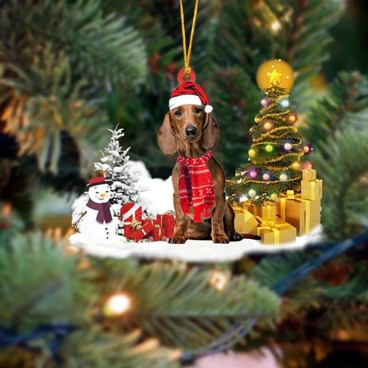 Dachshund Tax Snögubbe Julprydnad