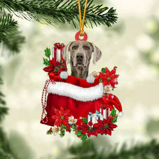 Weimaraner i Presentpåse Julprydnad