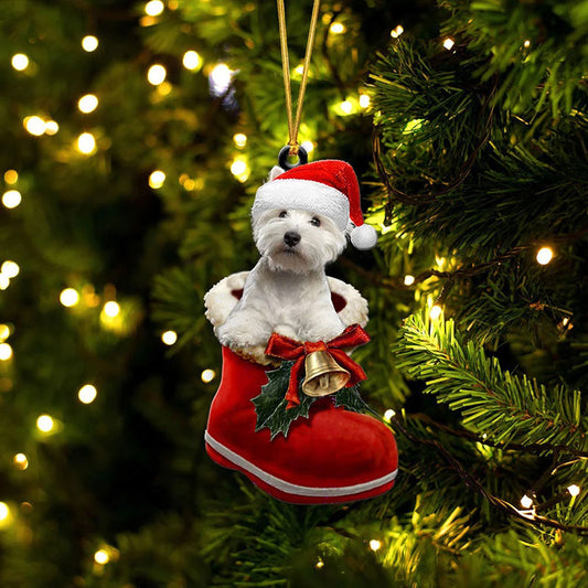 West Highland Vit Terrier i Julstövel Ornament