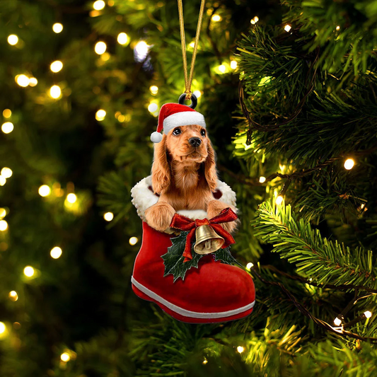 Cocker Spaniel i Julstövel Ornament