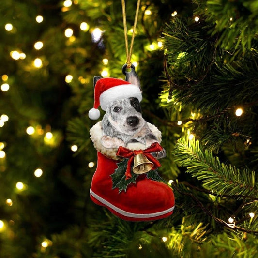 Australisk Cattle Dog i Julstövel Ornament