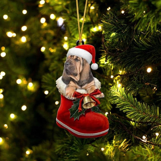 Bloodhound i Julstövel Ornament