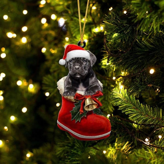 Cane Corso i Julstövel Ornament