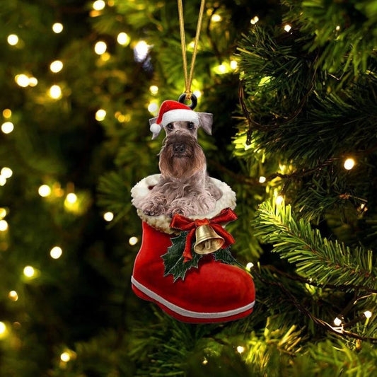 Cesky Terrier i Julstövel Ornament