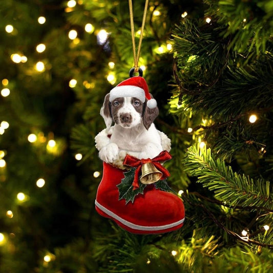 Engelsk Springer Spaniel i Julstövel Ornament