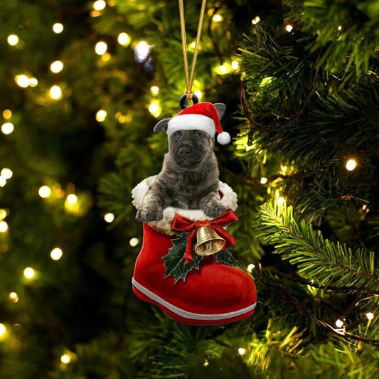 Dutch Shepherd i Julstövel Ornament