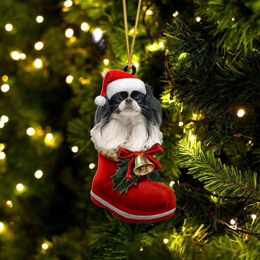 Japanese Chin i Julstövel Ornament