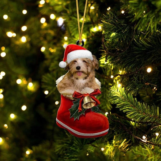 Havanese i Julstövel Ornament