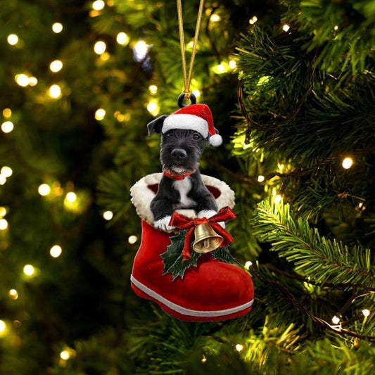 Patterdale Terrier i Julstövel Ornament