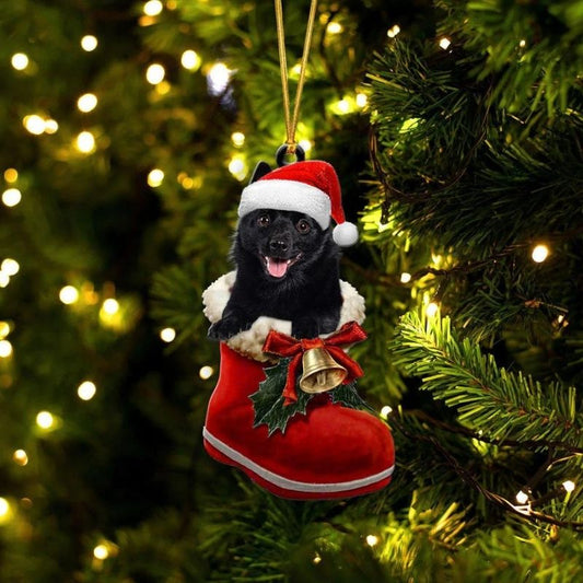 Schipperke i Julstövel Ornament