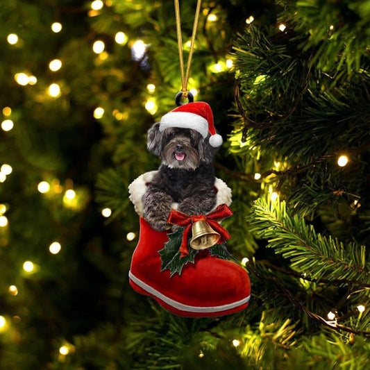 Schnoodle i Julstövel Ornament