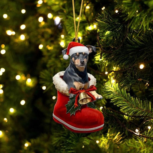 Manchester Terrier i Julstövel Ornament