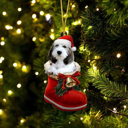 Petit Basset Griffon VendÇen i Julstövel Ornament