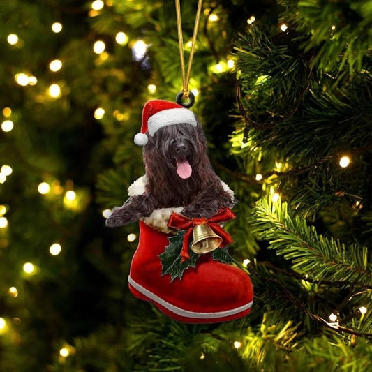 Briard i Julstövel Ornament