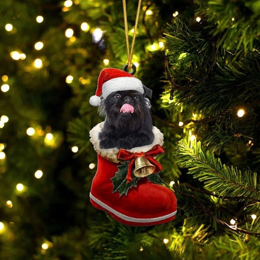 Affenpinscher i Julstövel Ornament