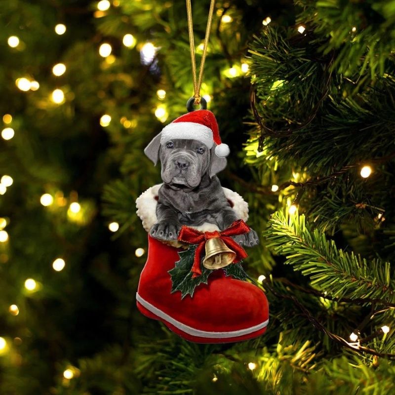 Neapolitan Mastiff i Julstövel Ornament