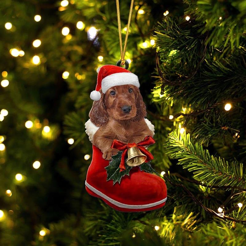 Irish Setter i Julstövel Ornament