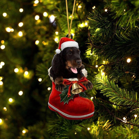 Gordon Setter i Julstövel Ornament