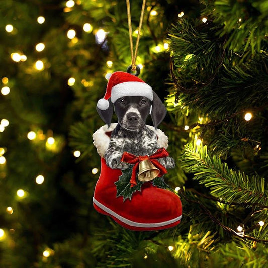 German Shorthai Pointer i Julstövel Ornament