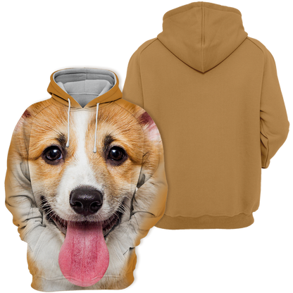 Unisex Hundhoodie | Welsh Corgi Puppy Smile